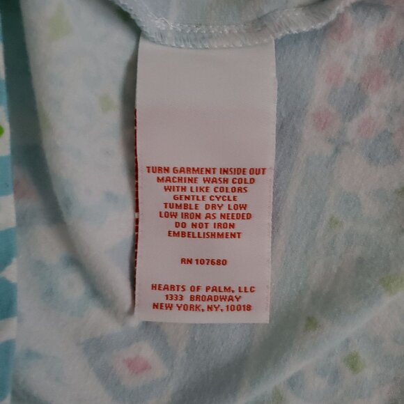 Hearts Of Palm Women's 3/4 Sleeve Multi Print Horseshoe Neckline Blouse Medium - Picture 8 of 11